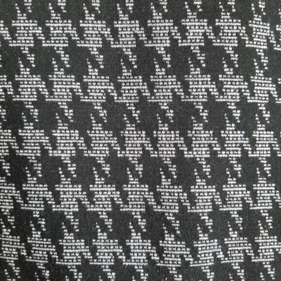 LAURA / Soft Mini Pencil Skirt Classic Houndstooth Pattern Sz 14 - Picture 5 of 8